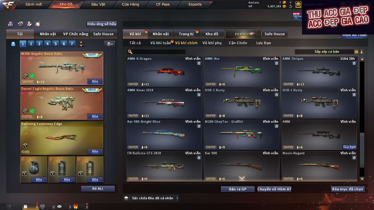 shop acc cf uy tin gia re